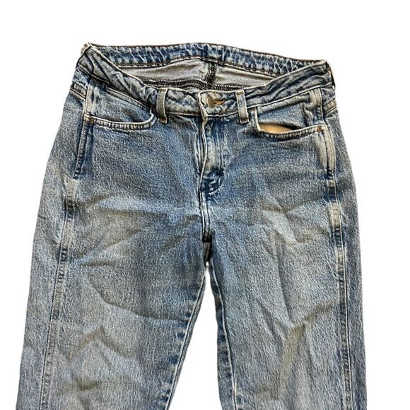 WRANGLER Acid Wash Distressed Mid Rise Straight Leg Denim Jean 5 - Picture 3 of 9